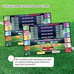 calendrier match football 2026 graphique moderne opaque adhésif noir vert rouge jaune bleu textes