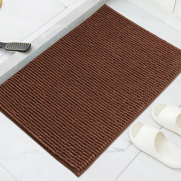 tapis bain salle bain peluche orange épais antidérapant doux lavable moderne maison
