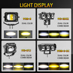 projecteur led spot flood antibrouillard jaune moderne transparent vis câble électrique 6000k 12v 24v