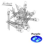 ampoules led 5mm violet jaune vert blanc rouge rose bleu transparentes standard 1000pcs