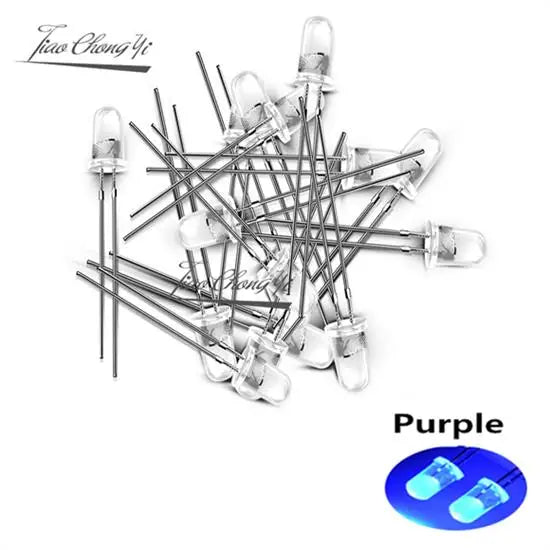 ampoules led 5mm violet jaune vert blanc rouge rose bleu transparentes standard 1000pcs