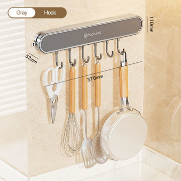 porte couteaux mural adhésif gris métallique couteaux cuillère fourchette serviette racleur éponge brosse dents