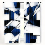 rideau moderne géométrique opacité bleu blanc noir 130x210 75x166 105x230