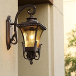 lampe murale extérieure classique marron verre opalin ip54 aluminium e27 fixations éclairage maison 10m²