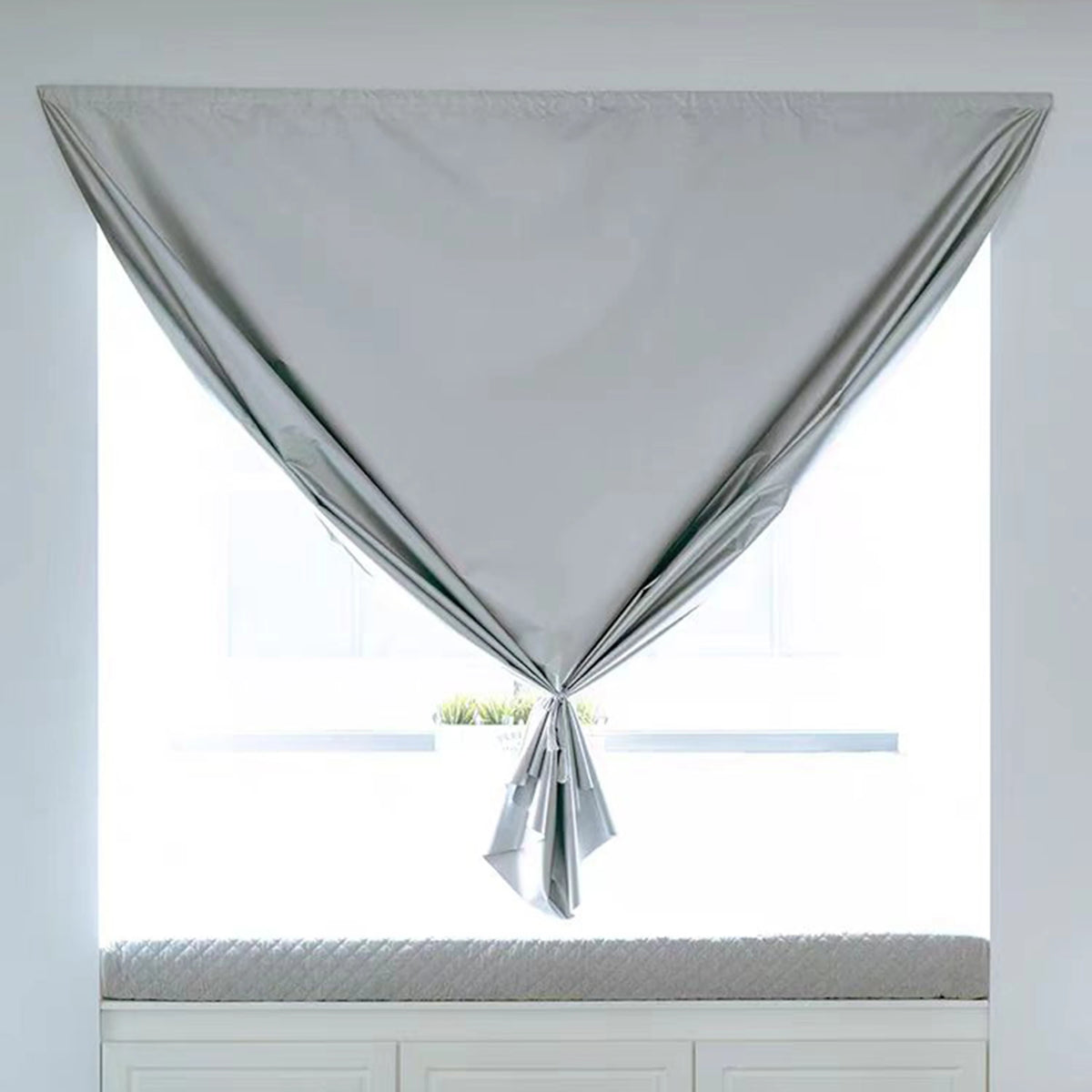 rideau gris clair adhésif moderne polyester 100% opacité fenêtre facile chambre coucherhôtel