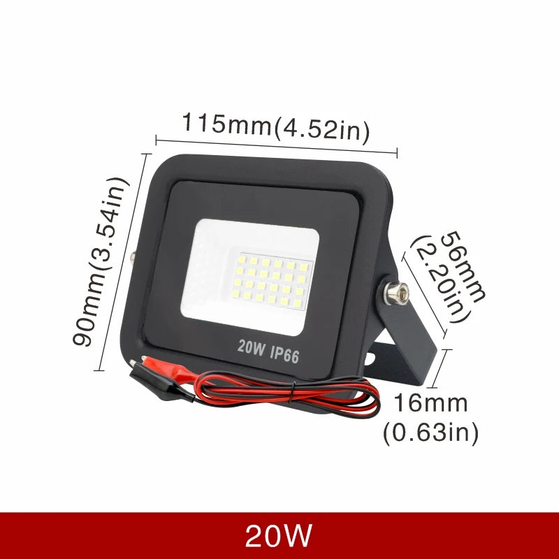 projecteur led 12v noir moderne ip66 20w 30w 50w 100w clips alu 50000h