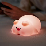 veilleuse table animaux silicone rechargeable mignon lapin panda citrouille