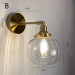applique murale industrielle vintage or transparent led verre abat jour éclairage chambre couloir nordique