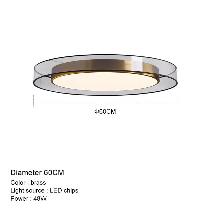 luminaire plafonnier led moderne minimaliste noir doré blanc gauze texturée semi transparent acrylique