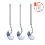 brosse wc souple forme long manche 360 blanc gris moderne sans coin mort respectueux