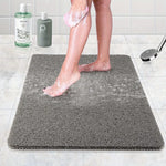 tapis douche gris texture loofah absorbant rapide antidérapant moderne salle bain