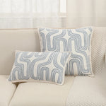 taies d'oreiller polyester jacquard motifs ondulés couleurs neutres moderne ornementales 45x45cm douces