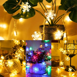 guirlande lumineuse flocons neige multicolore blanc doré anniversaire noël mariage festive
