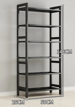 étagère rangement noire multifonctionnelle moderne acier inoxydable bambou réutilisable livres plantes