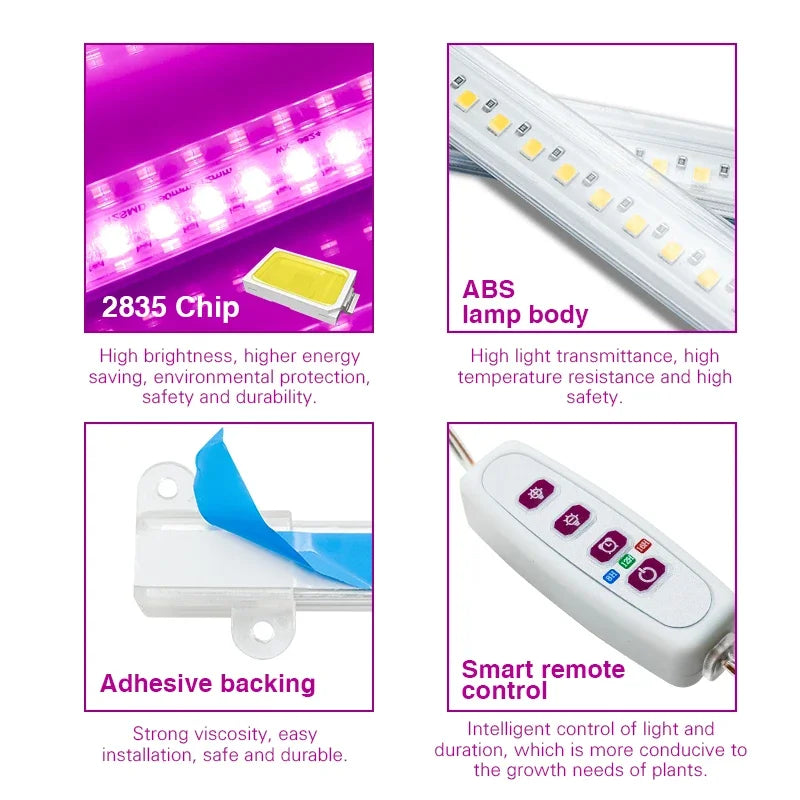 lampe led culture végétale usb alimentée 5v variateur sans fil blanc rose bleu moderne