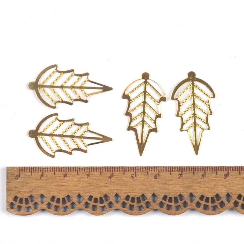 connecteurs métal doré feuilles branches décoration artisanale scrapbooking bijouterie 21 78mm