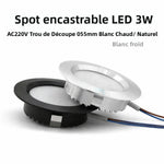 spots led encastrables 3w noir blanc argent 55mm modernes minimalistes