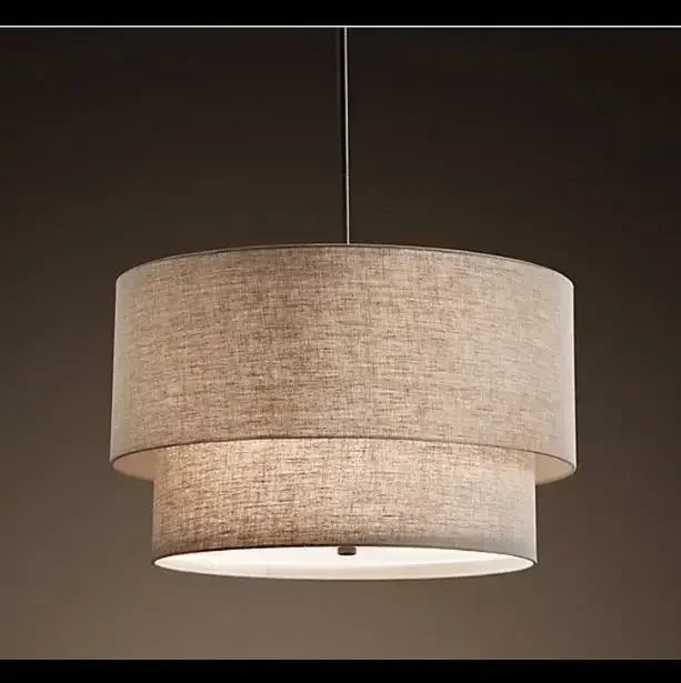 Suspension lumineuse moderne toile lin beige noir rose passe cable 40cm 50cm 60cm