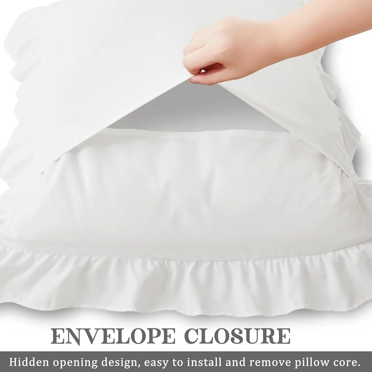 coussin blanc ruché classique enveloppe 100 polyester 50x66 50x75 opacité