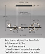 lampe suspendue moderne sphères translucides noir argenté scandinave interrupteur bouton led