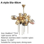 Suspension lumineuse moderne ornementale cristal géométrique ambre blanc chambre salon