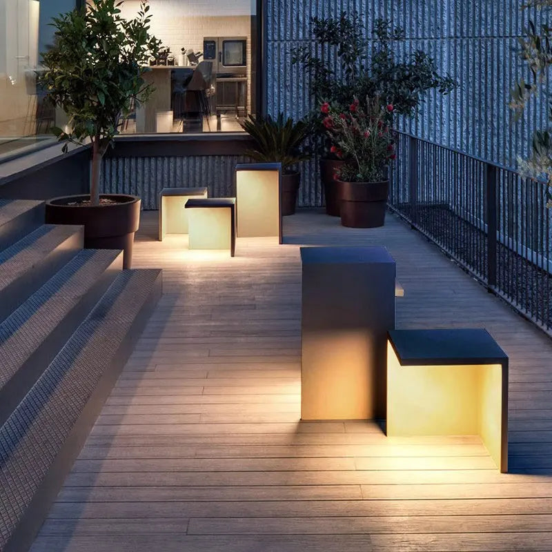 banc moderne gris foncé extérieur résistant l'eau luminaire ip65 led 7w aluminium