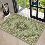 tapis ornements traditionnels motifs géométriques vert beige rouge bleu classique