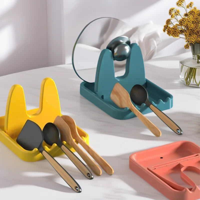 porte couvercle pliable adhésif moderne couleurs multiples cuillère spatule couteau fourchette cuisine