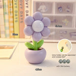 veilleuse led fleur rose verte violet moderne chambre enfant table basse ambiance tactile 3v
