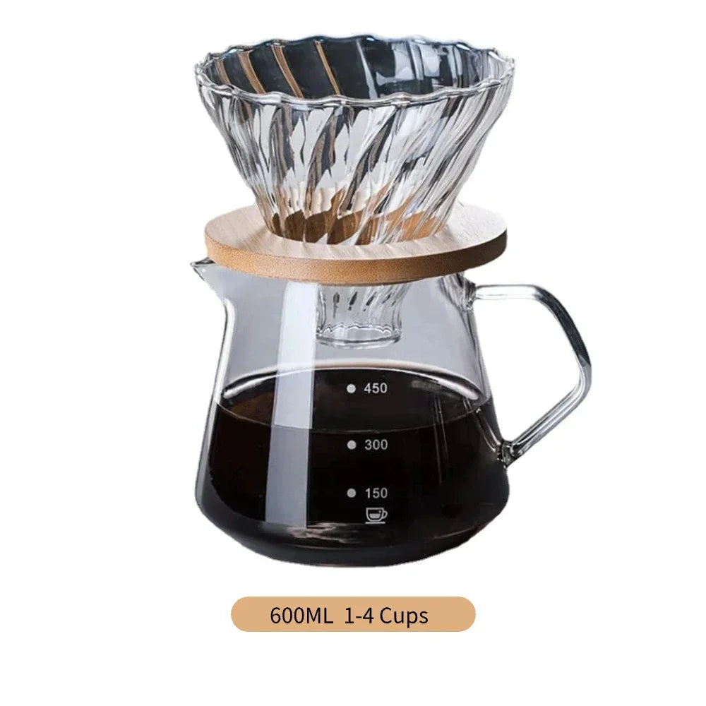 filtre carafe verre rayures verticales moderne ensemble 600ml 300ml transparent