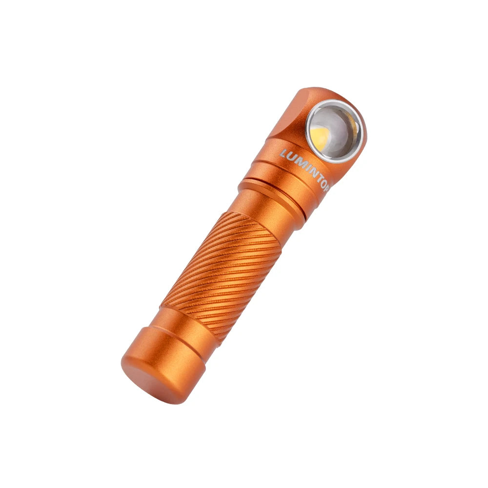 lampe frontale led noir orange compact bandeau élastique 180° modes haut moyen bas