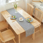 nappe lin texturée gris rouge bleu vert orange moderne décoration intérieure table assiettes thé