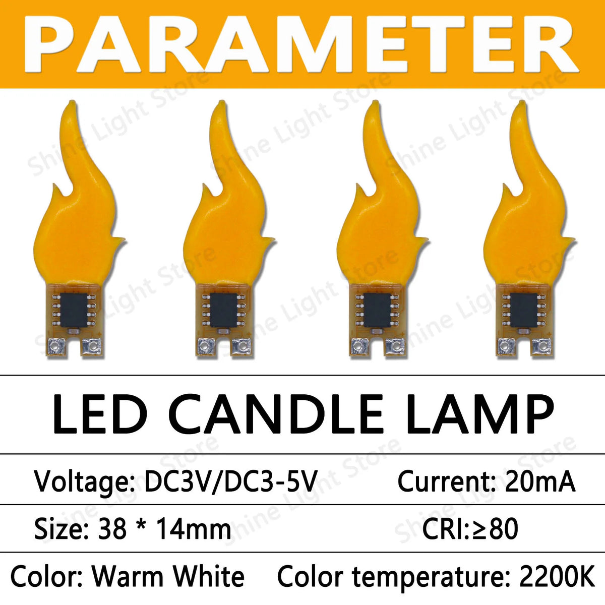 lampe led flamme forme stylisée orange moderne 2200k décoration fête camping maison