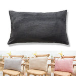 coussin velours rayé marron clair simple imperméable respectueux environnement 30x50cm maison