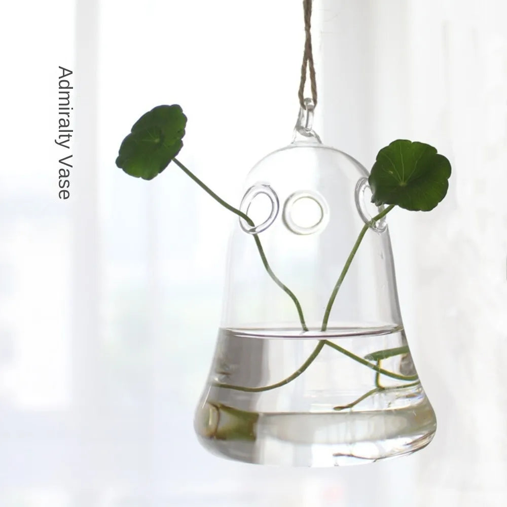 vase suspendu verre transparent moderne plante hydroponique décoration intérieure minimaliste fixations cordelette portable terrarium
