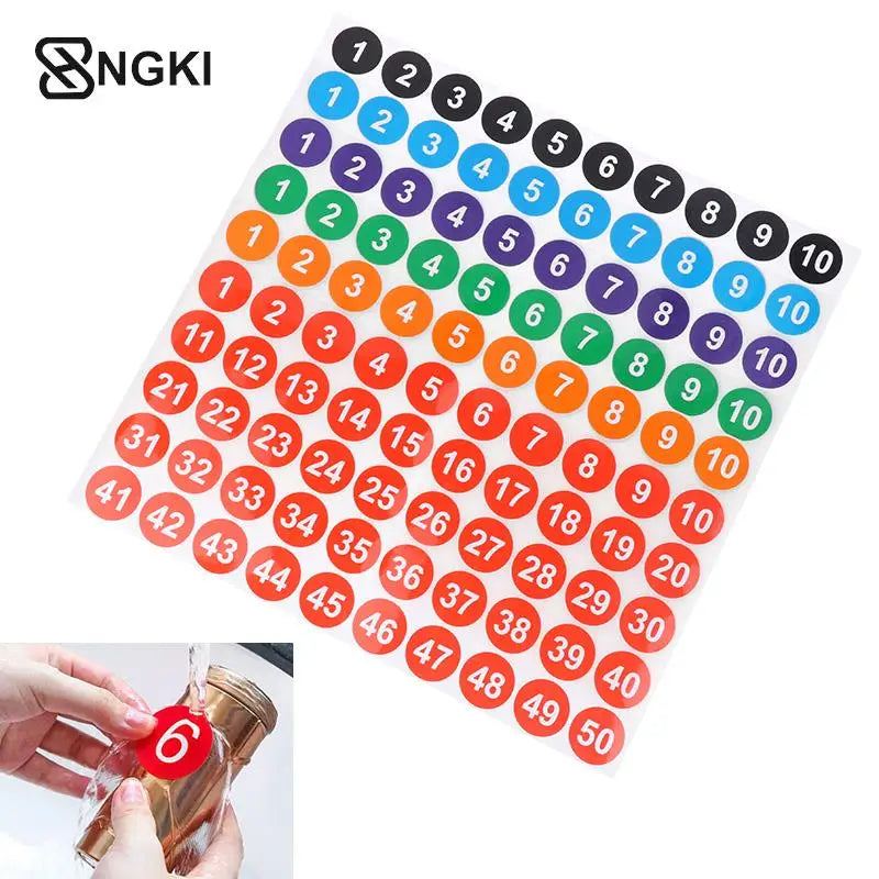 autocollants numerotes couleur rouge orange vert bleu violet noir decoration scrapbooking utilitaires adhesifs simples