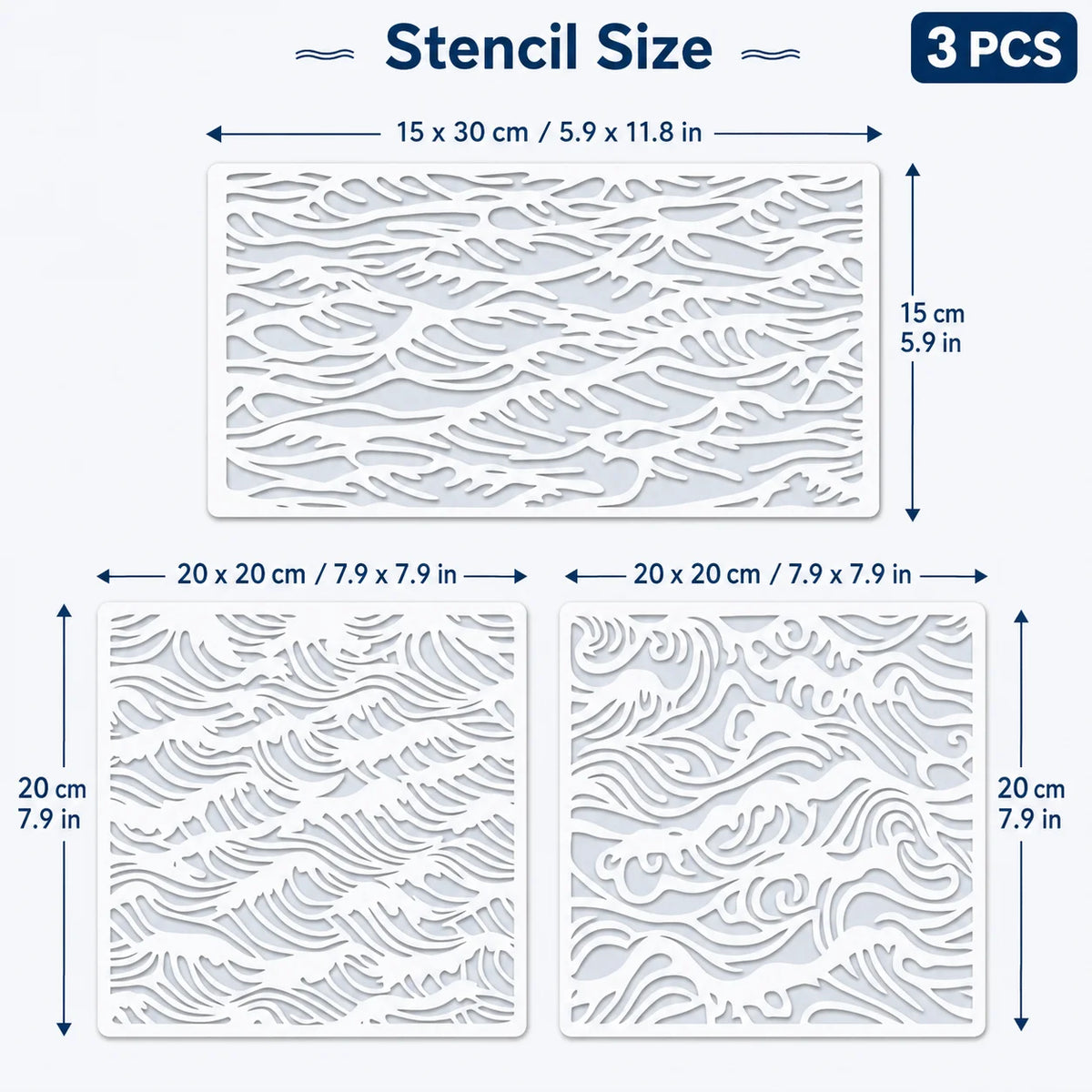 tampons peinture motif vagues moderne adhésif blanc décoration murale diy tissu bois
