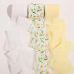 ruban décoratif classique fleurs feuilles franges blanc rose vert bleu marron adhésif 5mètres largeur4cm