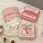 sac rangement réutilisable polyester rose noir blanc moderne mignon dessins animaux crèmes pinceau boîte
