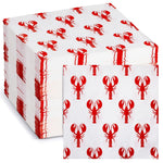 serviettes papier motif homards rouge fond blanc texturé rassemblements été pique niques barbecues pack