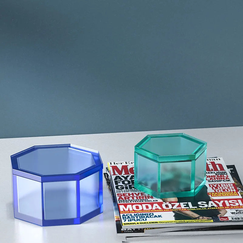 cache plante hexagonal transparent violet vert bleu blanc moderne minimaliste silicone bricolage fleur rangement