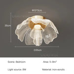 plafonnier led doré floral moderne lumière dimmable blanc beige