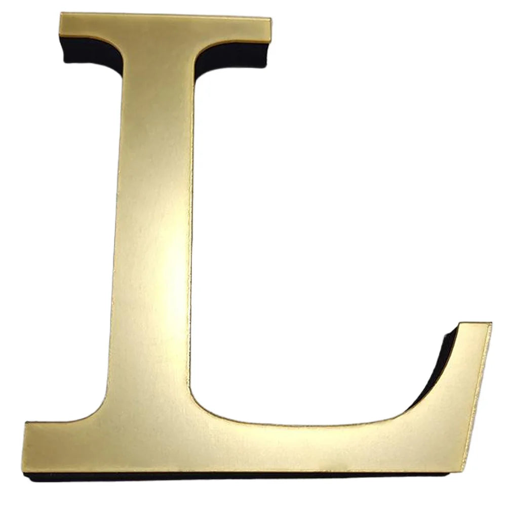 lettres alphabet dorées acrylique 3d autocollant mural décoration maison chic classique mat