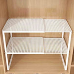 étagère rangement extensible métal blanc moderne grille fixée clips armoire