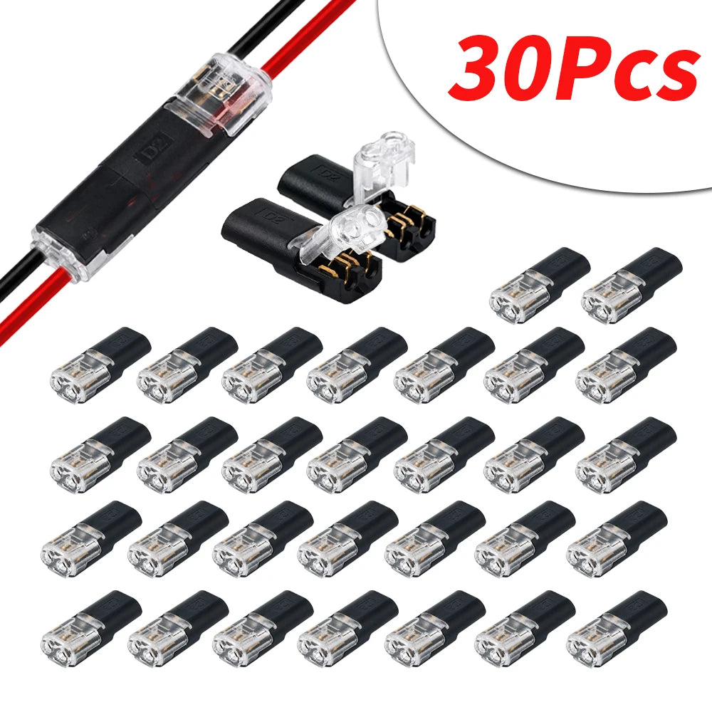 connecteurs câble noir transparent moderne basse tension 50 pièces raccordement facile led packaging