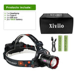 lampe frontale led rechargeable étanche mode chasse pêche randonnée camping ultrabrillante