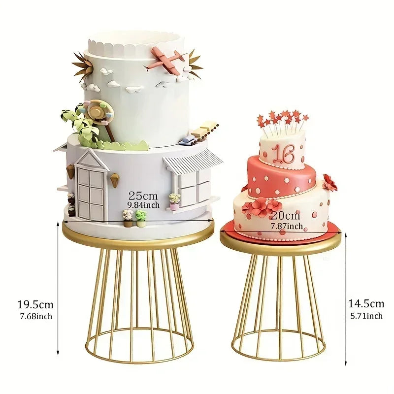 support gâteau métal or moderne 25cm 20cm présentoir cupcakes plateaux gâteaux événements anniversaire mariage