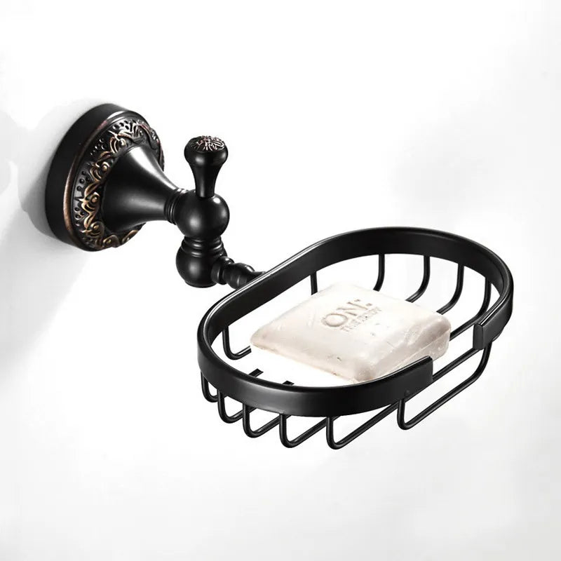 accessoires salle bain cuivre laiton noir classique brosse toilette porte serviettes papier hygiénique móc