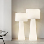 lampe table moderne blanc abat jour tissu pied fer éclairage intérieur