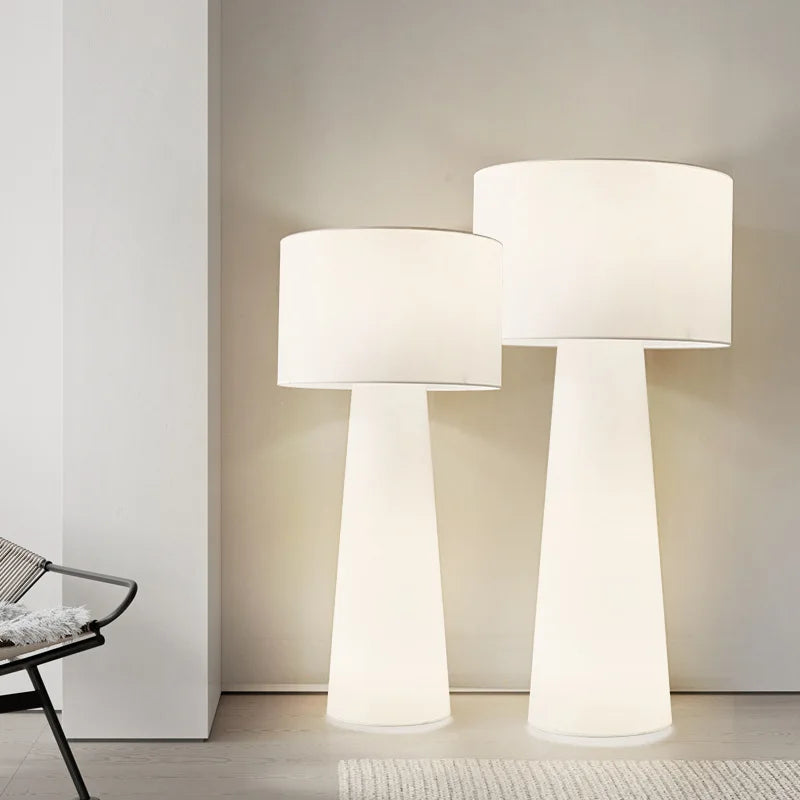 lampe table moderne blanc abat jour tissu pied fer éclairage intérieur